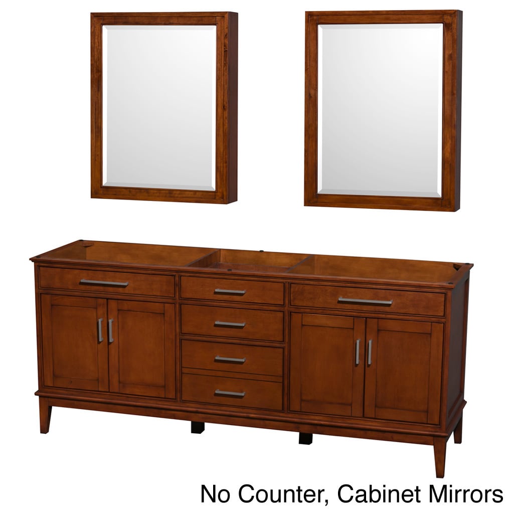 Wyndham Collection Hatton 80 inch Light Chestnut Double sink Bathroom Vanity