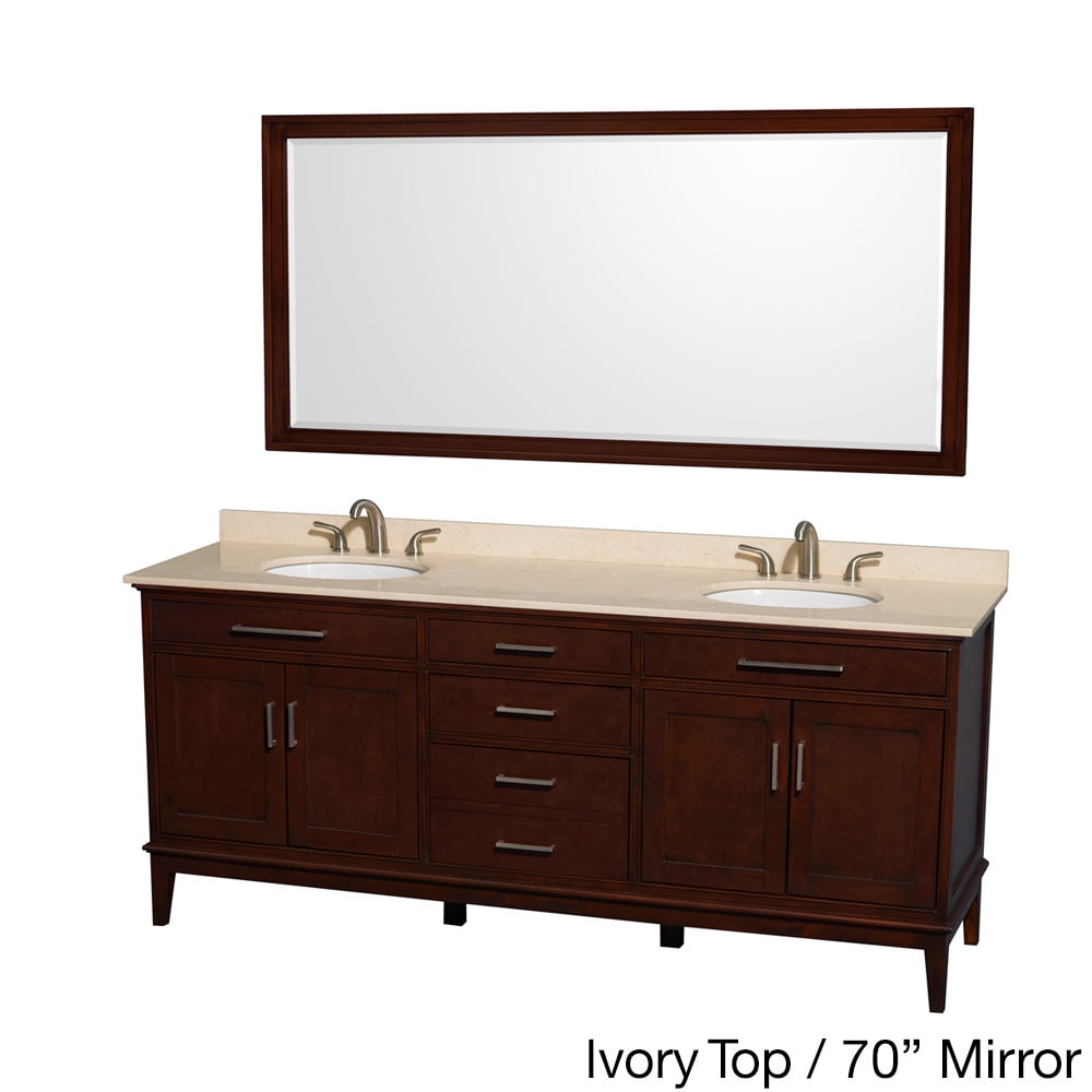 Wyndham Collection Hatton 80 inch Dark Chestnut Double sink Bathroom Vanity