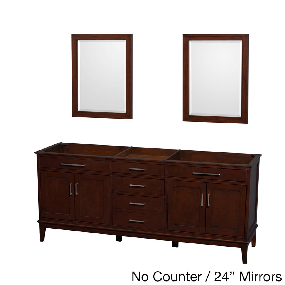 Wyndham Collection Hatton 80 inch Dark Chestnut Double sink Bathroom Vanity