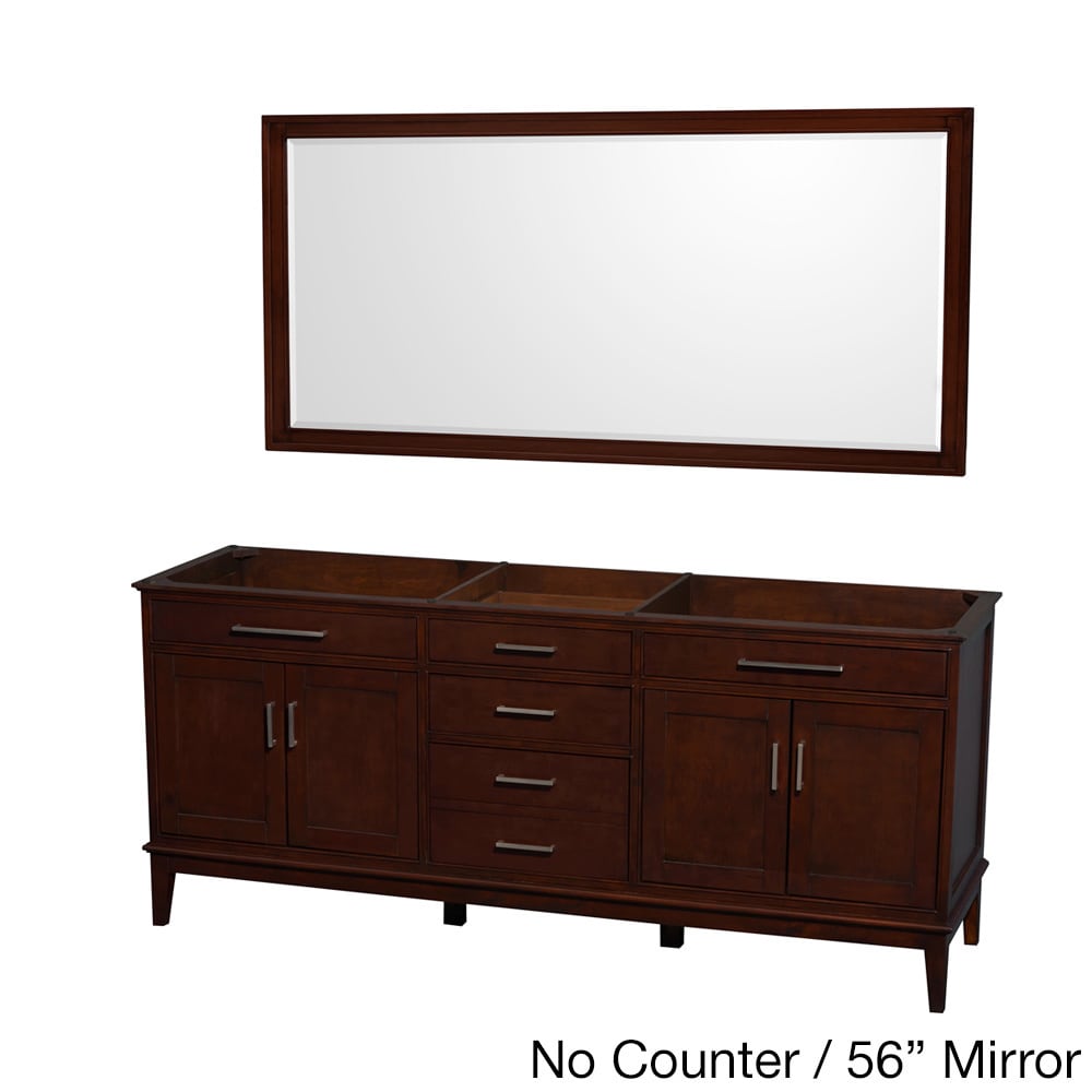 Wyndham Collection Hatton 80 inch Dark Chestnut Double sink Bathroom Vanity