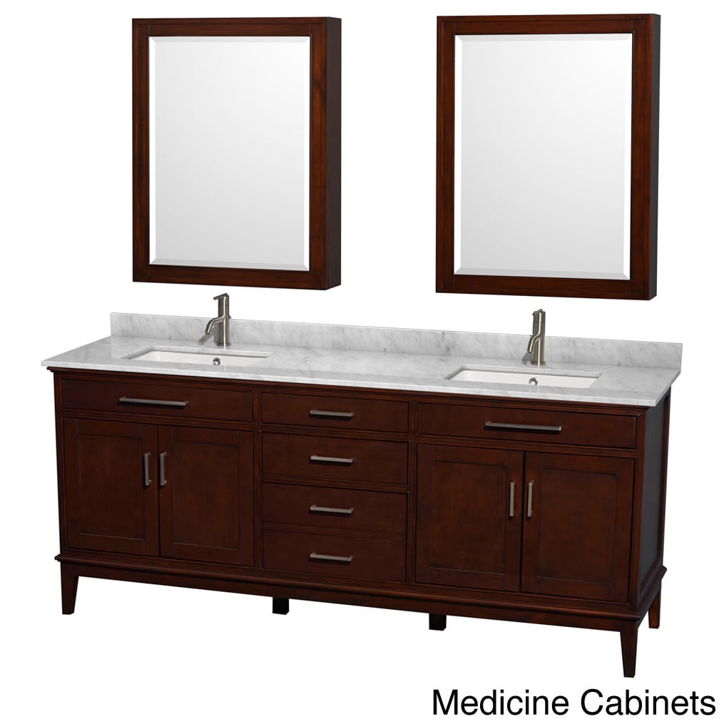 Wyndham Collection Hatton 80 inch Dark Chestnut Double sink Bathroom Vanity