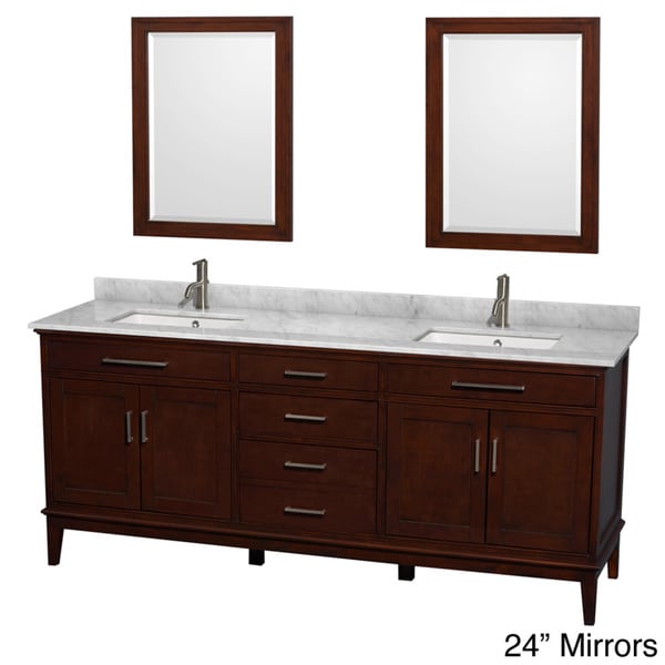 Wyndham Collection Hatton 80 Inch Dark Chestnut Double Sink Wyndham Collection Hatton 80 Inch Dark Chestnut Double Sink Bathroom Vanity