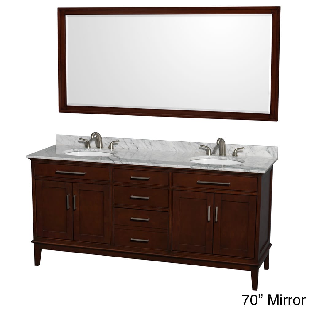 Wyndham Collection Hatton 72 inch Dark Chestnut Double Vanity