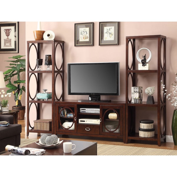 Furniture of America Jash Casual Cherry 3-piece TV Entertainment Set