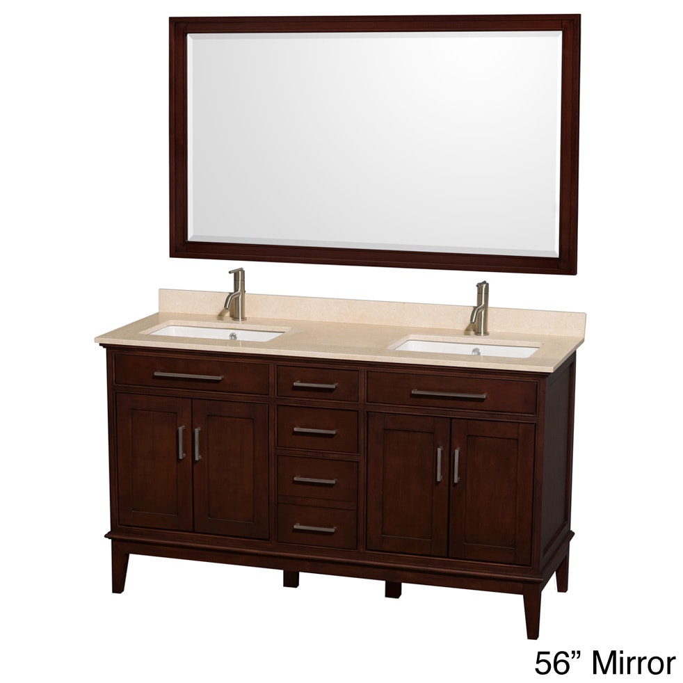 Wyndham Collection Wyndham Collection Hatton Dark Chestnut 60 inch Double sink Bathroom Vanity Brown Size Double Vanities