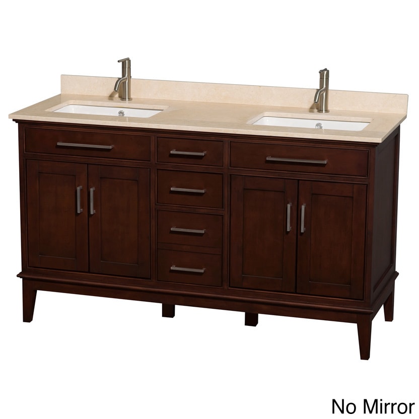 Wyndham Collection Hatton Dark Chestnut 60 inch Double sink Bathroom Vanity