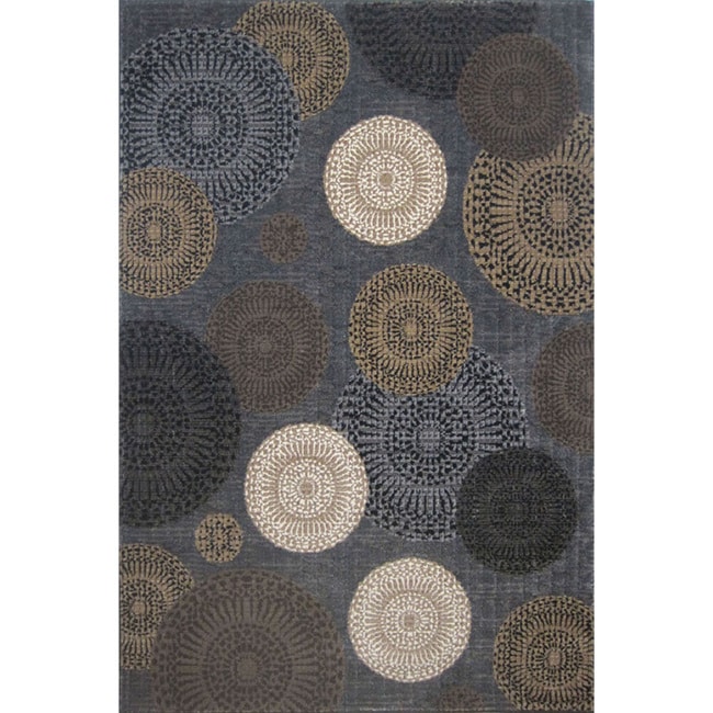 Mystique Chandler Black Medallion Print Area Rug (2 X 77)