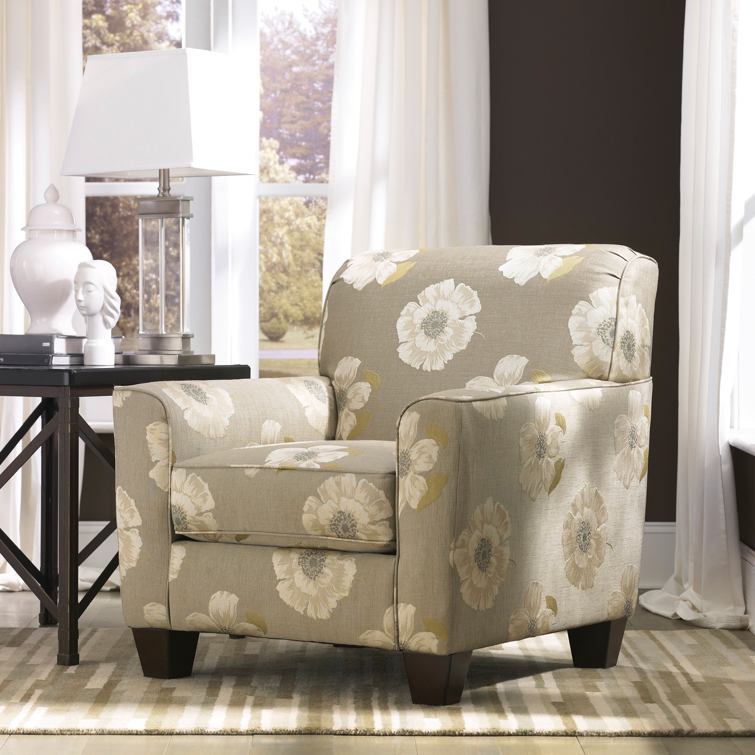 ashley furniture floral chair