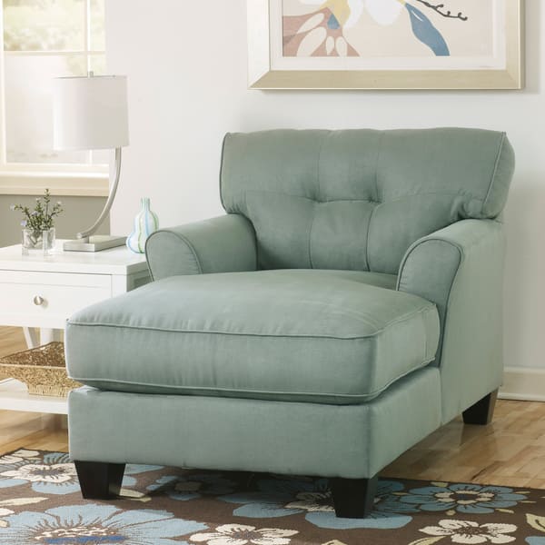 Signature Design by Ashley Kylee Lagoon Blue Fabric Chaise Lounge Bed