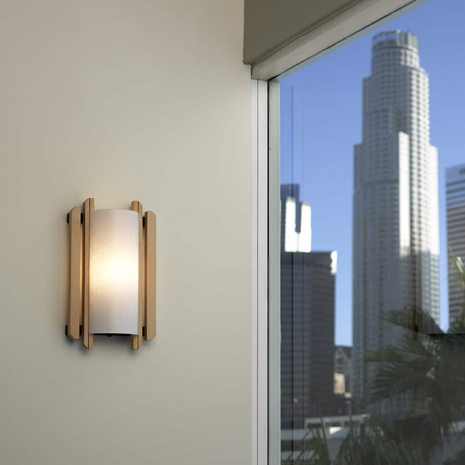 Trommel Beach Wood 1 light Ada Wall Sconce