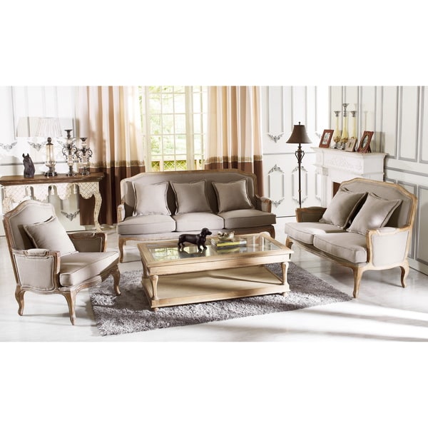 Baxton Studio Constanza Classic Antiqued French Sofa Set