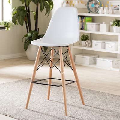 Modern Faux Leather 24-32" Adjustable Bar Stool by Baxton Studio