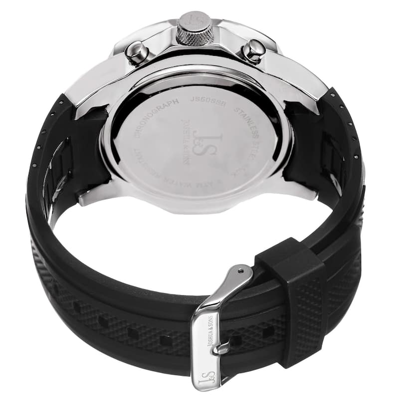 Joshua & Sons Bold Swiss Quartz Chronograph Date Silicone Strap Watch