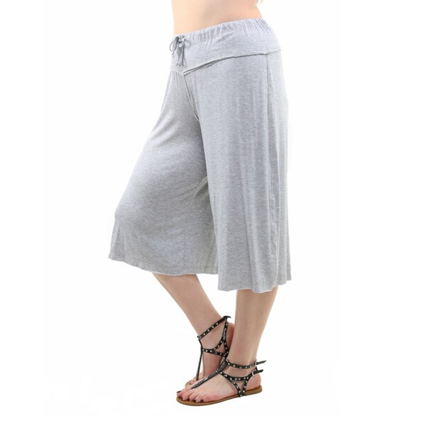 plus size denim gaucho pants