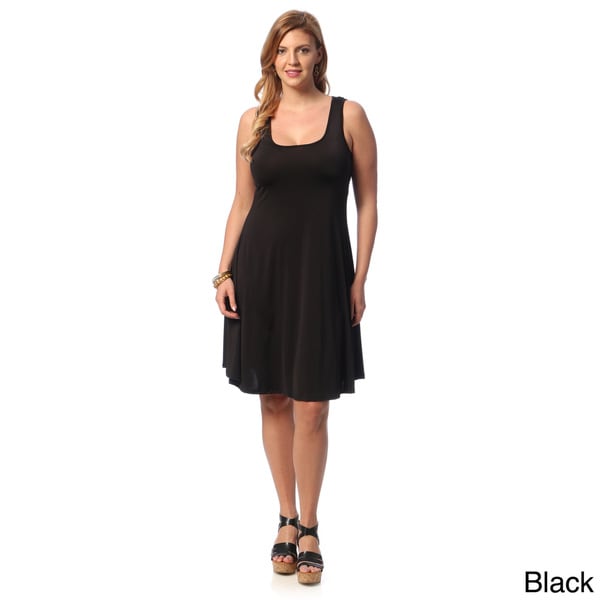 24/7 Comfort Apparel Women's Plus Size Knee length Tank Dress 24/7 Comfort Apparel Dresses