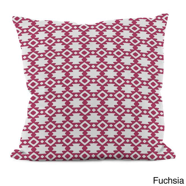 20 x 20-inch Geometric Decorative Throw Pillow - Fucshia