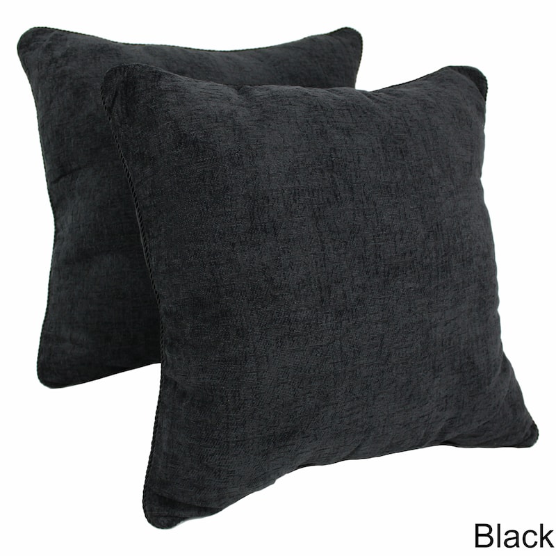 Blazing Needles 25-inch Chenille Floor Pillow (Set of 2) - Black