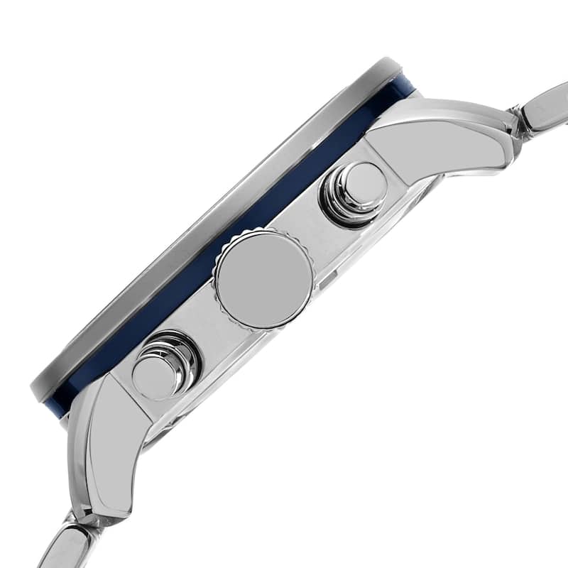 Akribos XXIV Men's Swiss Quartz Multifunction Stainless Steel Silver-Tone Bracelet Watch