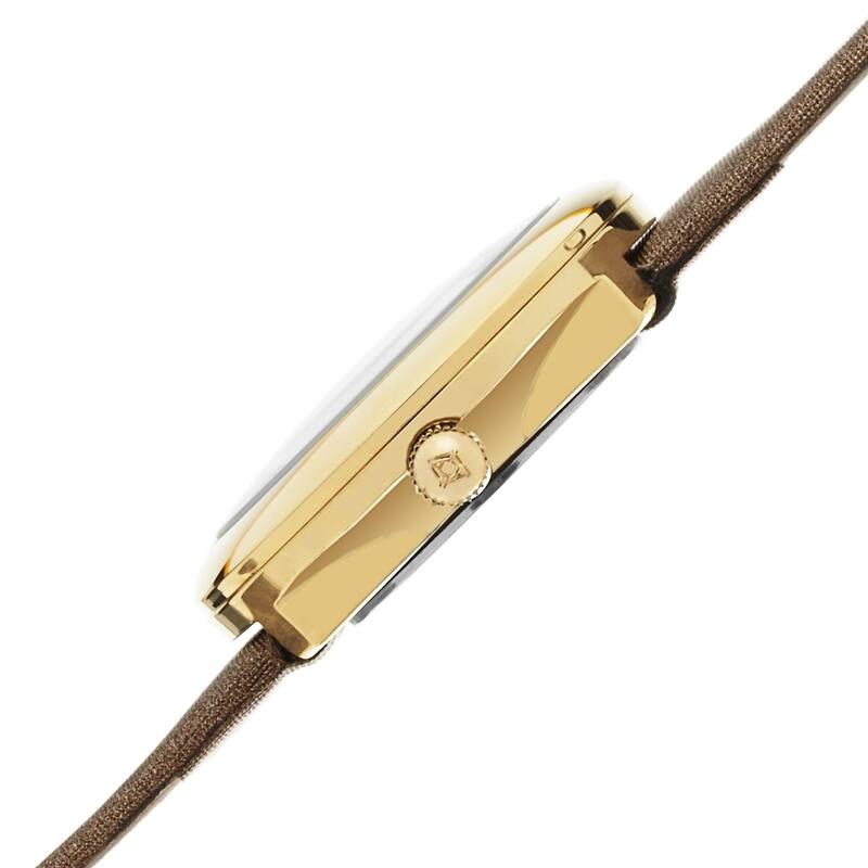 Akribos XXIV Women's Swiss Quartz Mother of Pearl Diamond Gold-Tone Strap Watch