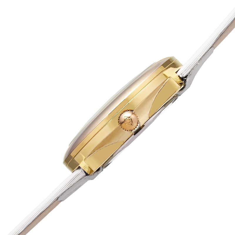 Akribos XXIV Women's Swiss Quartz Mother of Pearl Diamond Gold-Tone Strap Watch