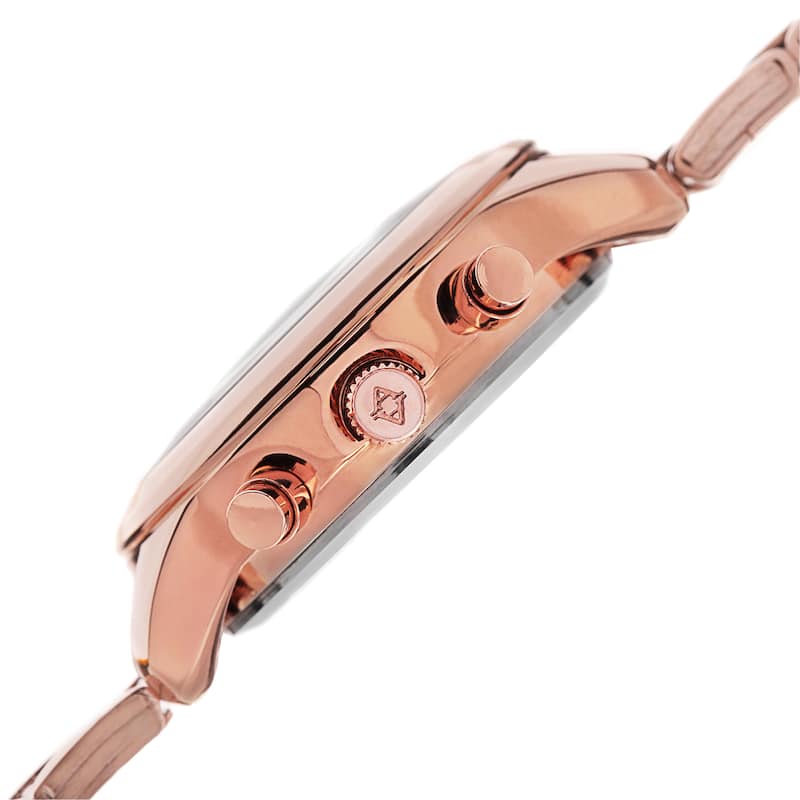 Akribos XXIV Women's Swiss Quartz Multifunction Rose-Tone Bracelet Watch