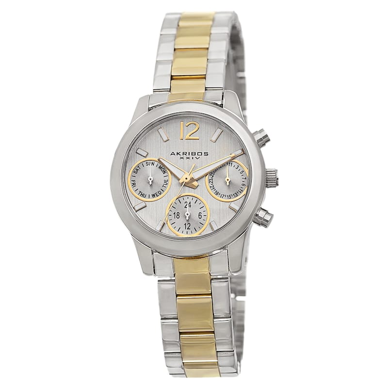 Akribos XXIV Women's Swiss Quartz Multifunction Two-Tone Bracelet Watch