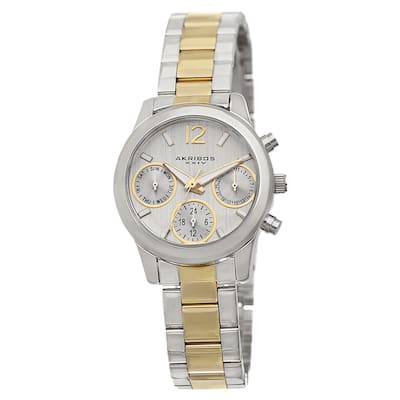 Akribos XXIV Women's Swiss Quartz Multifunction Two-Tone Bracelet Watch