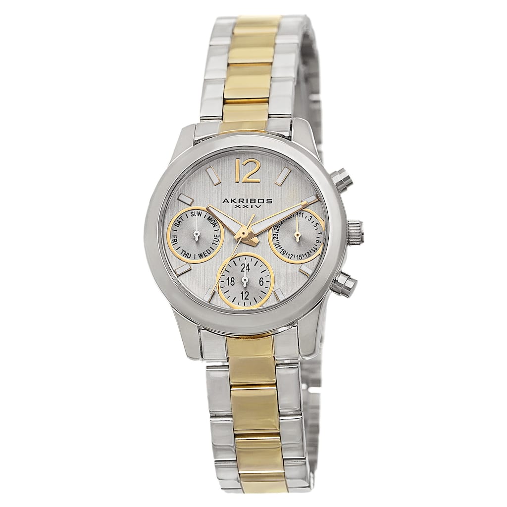 Akribos XXIV Women's Swiss Quartz Multifunction Two-Tone Bracelet Watch