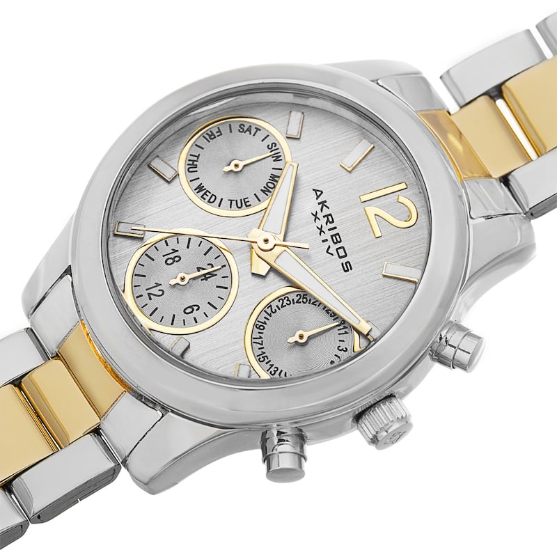 Akribos XXIV Women's Swiss Quartz Multifunction Two-Tone Bracelet Watch