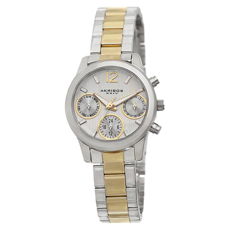 Akribos XXIV Women's Swiss Quartz Multifunction Two-Tone Bracelet Watch