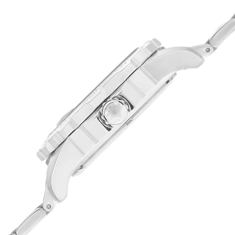 Akribos XXIV Men's Date Luminescent Stainless Steel Silver-Tone Bracelet Watch