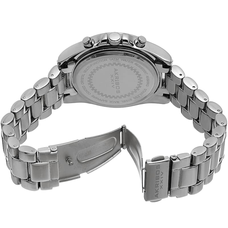 Akribos XXIV Women's Swiss Quartz Multifunction Silver-tone Bracelet Watch