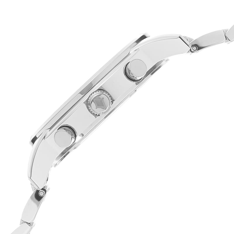 Akribos XXIV Men's Swiss Quartz Chronograph Stainless Steel Silver-Tone Bracelet Watch