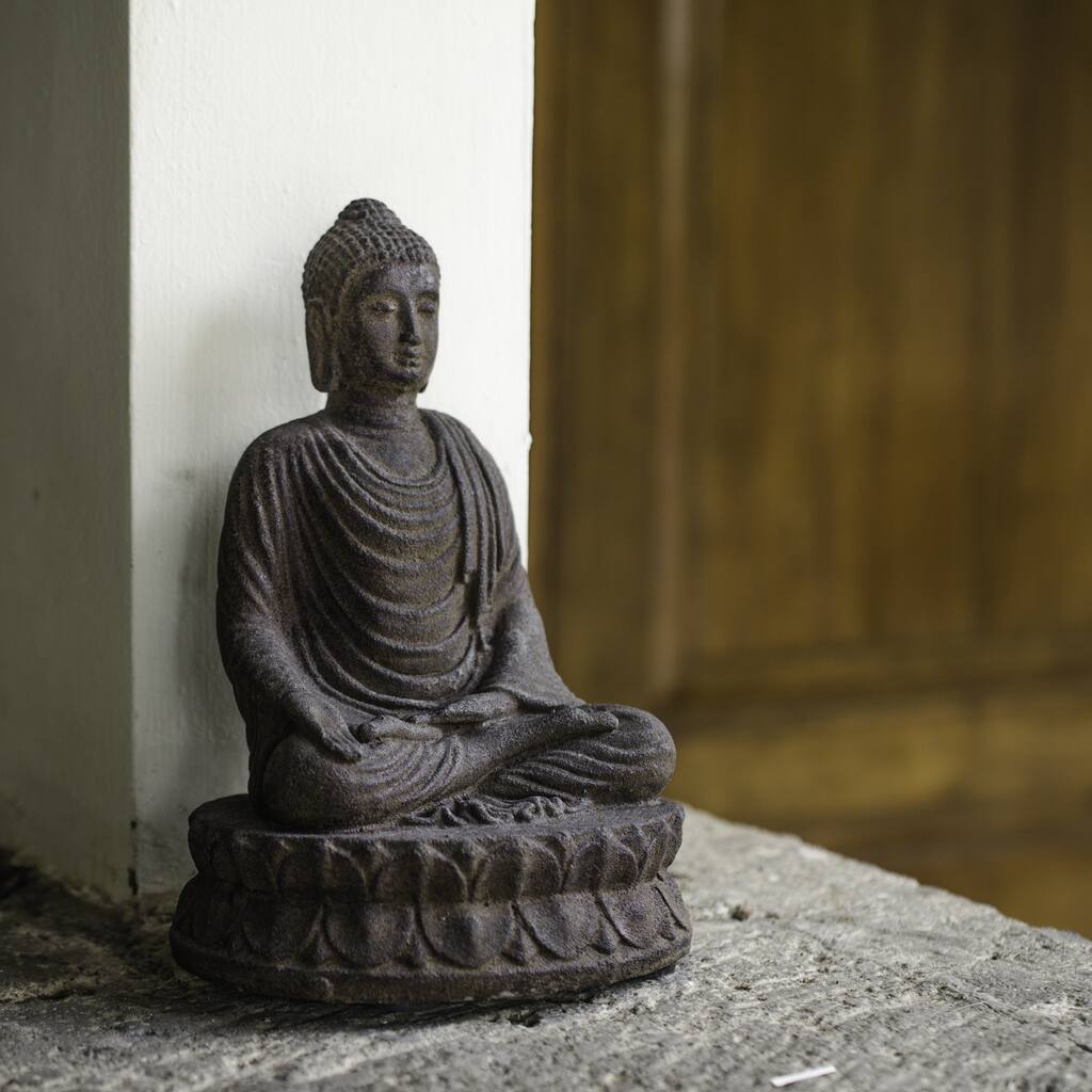 Handmade Volcanic Ash Forgiving Buddha Satue (Indonesia)