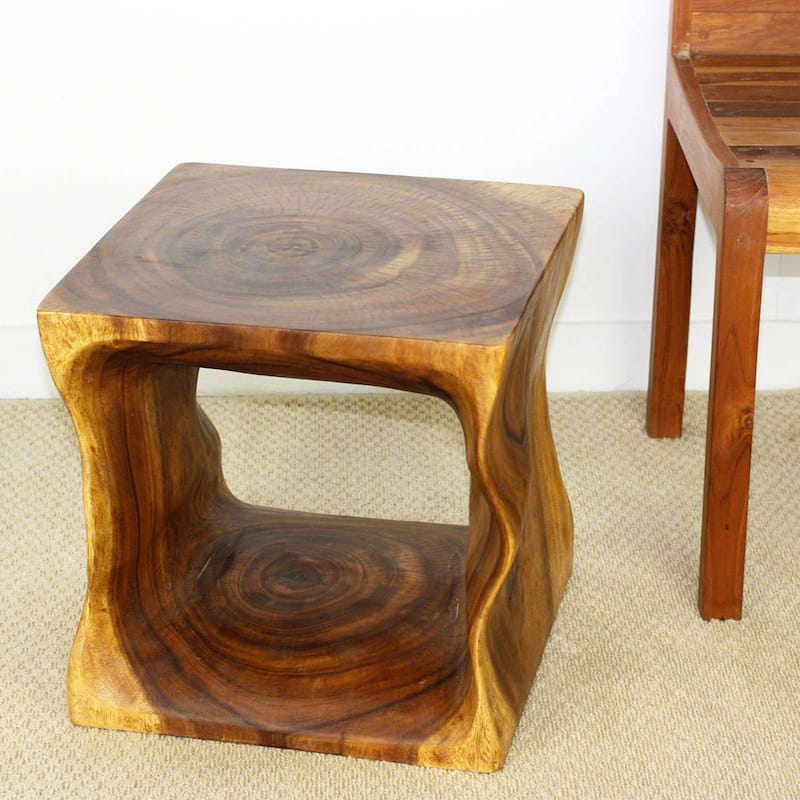 Haussmann Handmade Eco Wood Coffee Table Natural Cube 16 in x 16 in H Oak Oil