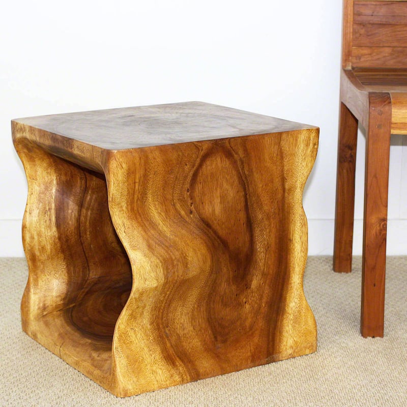 Haussmann Handmade Eco Wood Coffee Table Natural Cube 16 in x 16 in H Oak Oil