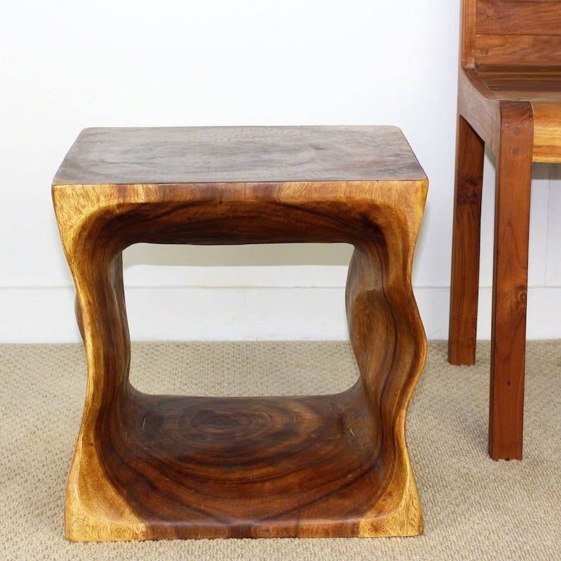 Haussmann Handmade Eco Wood Coffee Table Natural Cube 16 in x 16 in H Oak Oil