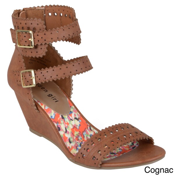 Shop Madden Girl Women's 'Halt' Ankle Strap Wedge Sandals Free