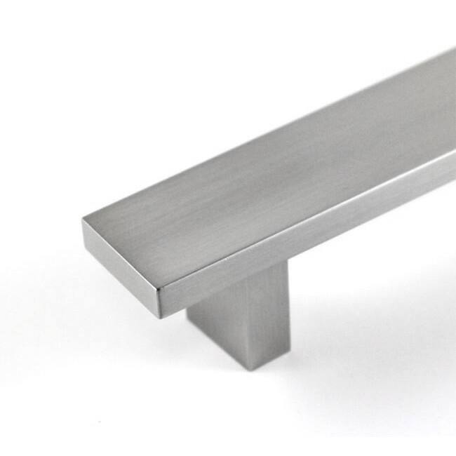 Contemporary 6-inch Rectangular Design Brushed Nickel Finish Cabinet Bar Pulls (Set of 4)
