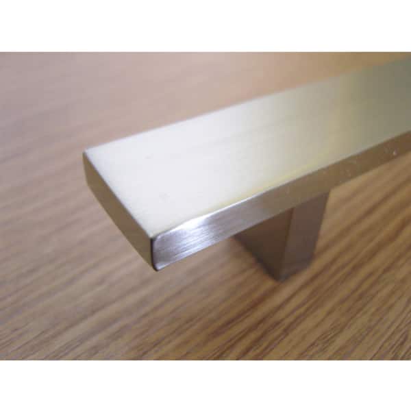 Stainless Steel Modern Square Cabinet Handles Kitchen Hardware 5 inch Hole Center 10pack Fulgente Brushed Nickel Drawer Pulls
