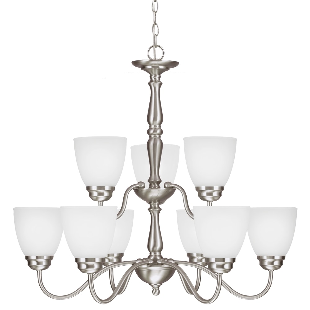 Northbrook 9 light Brushed Nickel/ Satin Etched Glass Chandelier