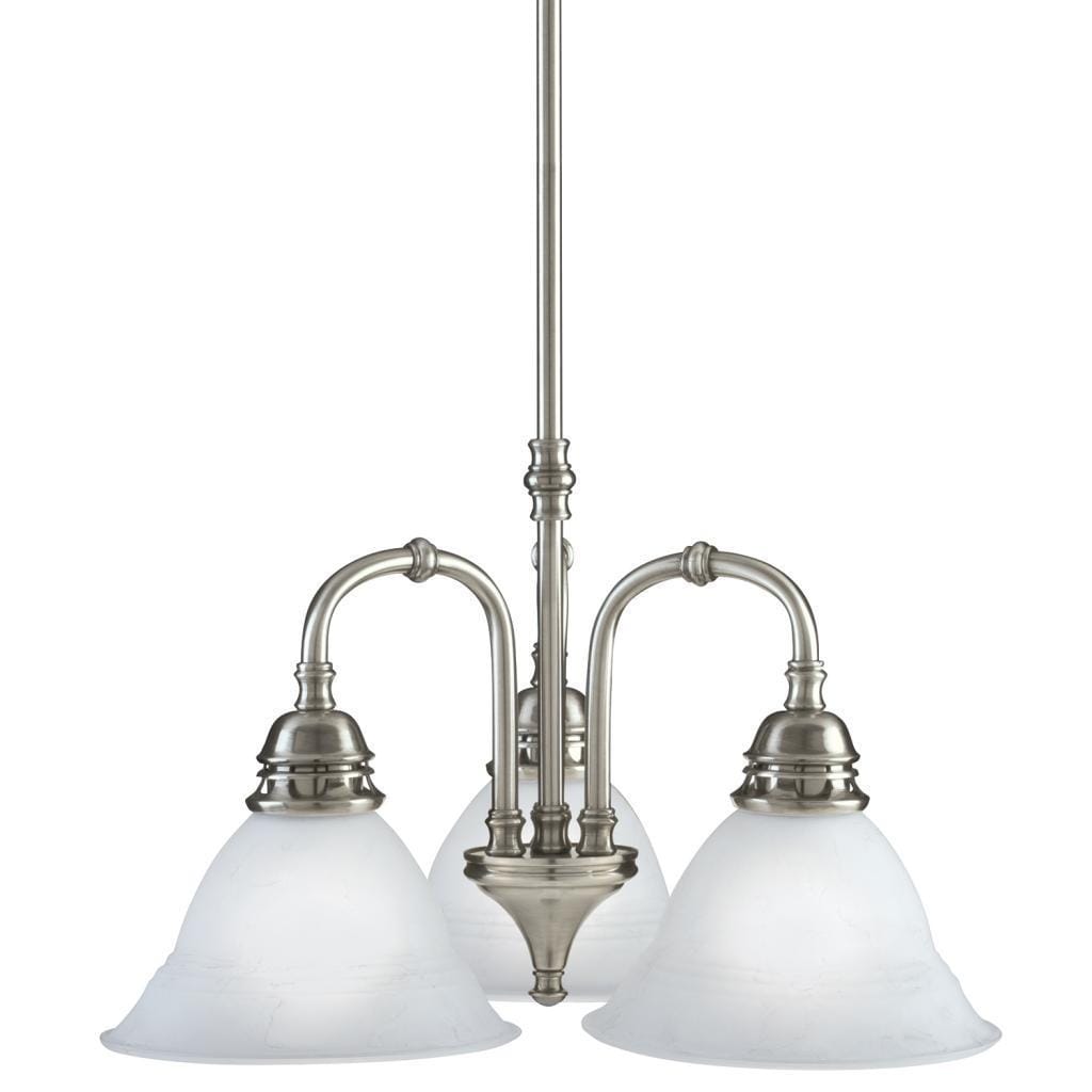 3 light Antique Pewter Transitional Mini Chandelier