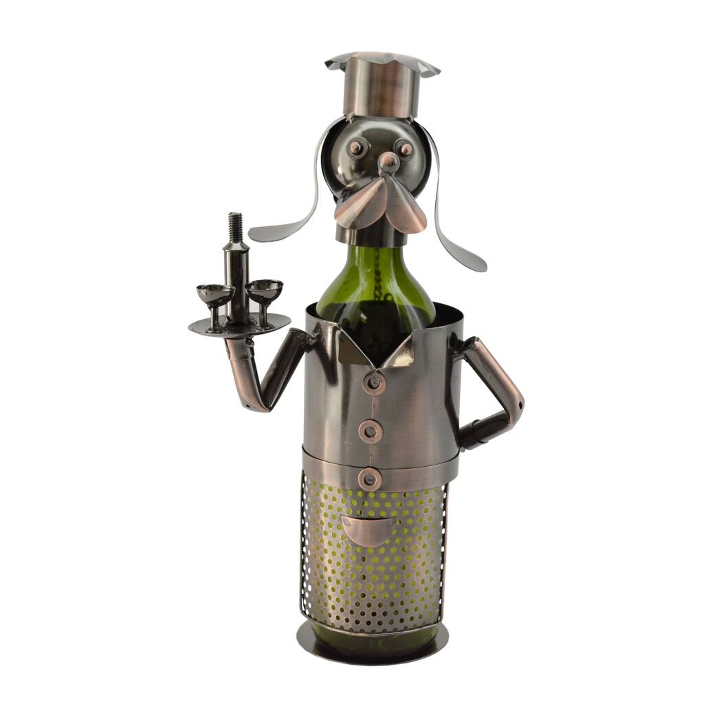 WineBodies Bronze Metal Dog Waiter Wine Holder