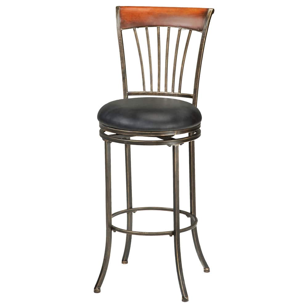 Riley Black-Gold Finish Bar Stool