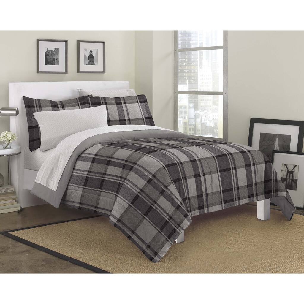 Ultimate Plaid 7-piece Bed in a Bag with Sheet Set
