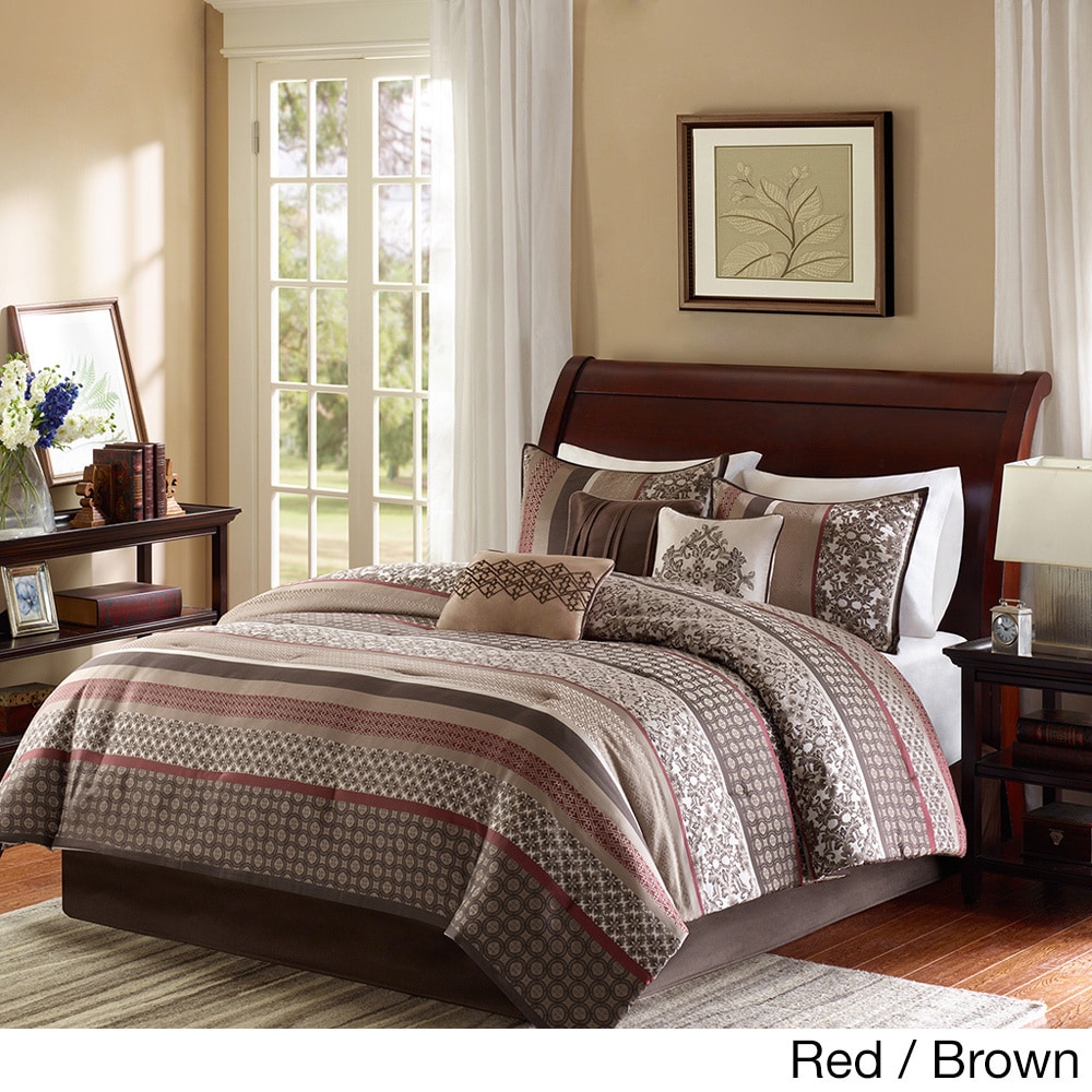 Madison Park Madison Park Harvard 7 piece Comforter Set Brown Size Queen