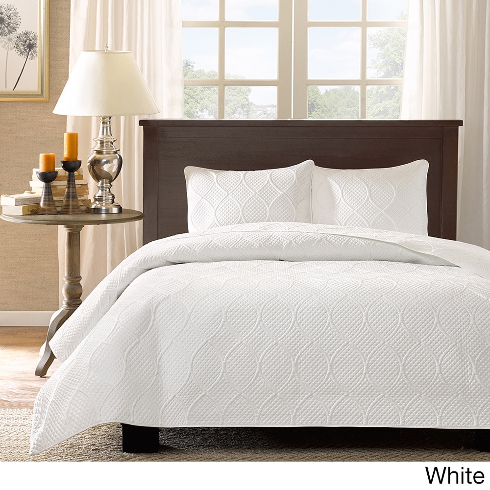 Madison Park Madison Park Adelle 3 piece Coverlet Set White Size Full  Queen