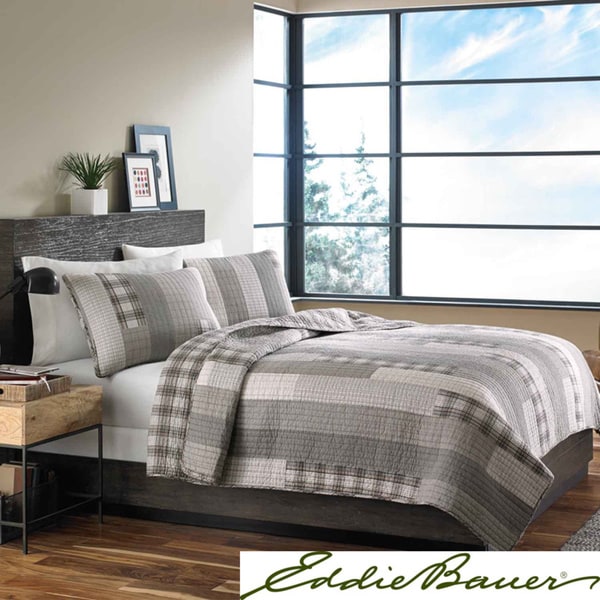 Eddie Bauer Fairview Cotton Reversible 3 piece Quilt Set