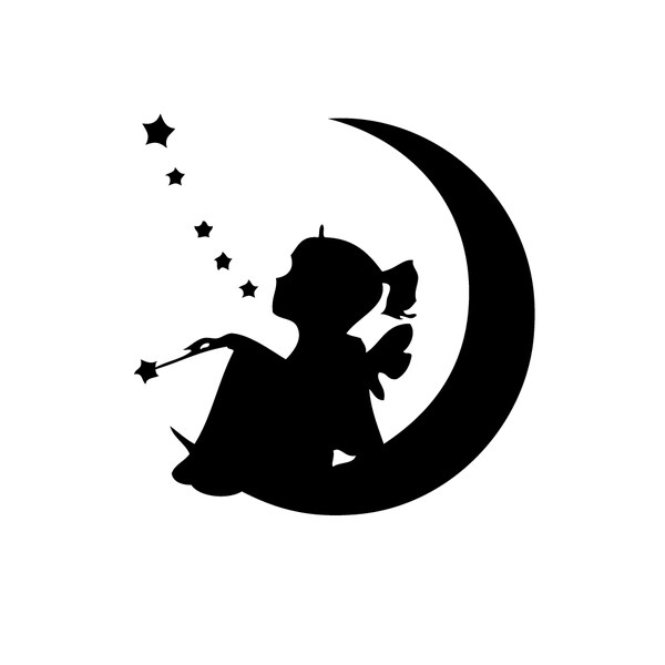 Sitting on The Moon Vinyl Wall Art