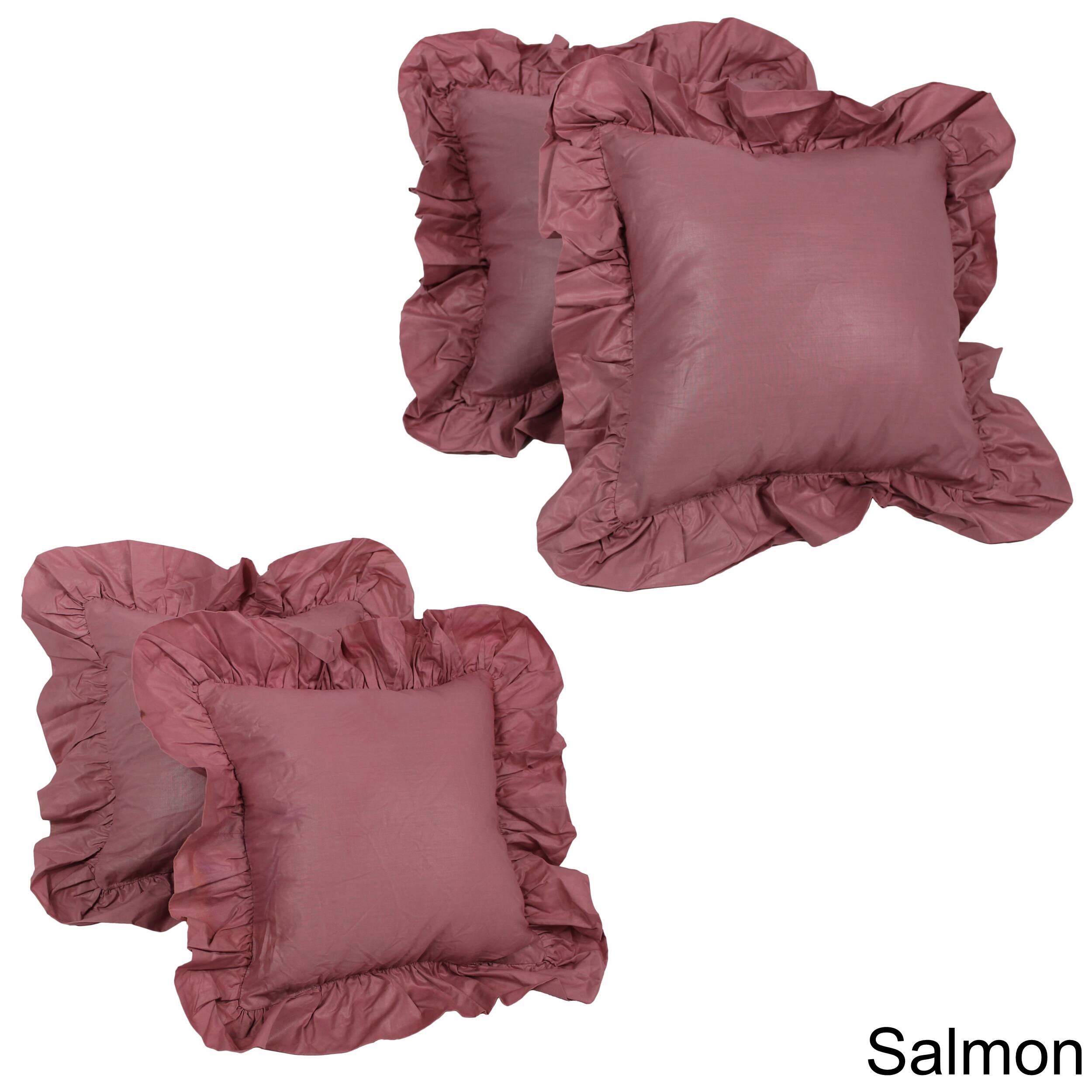 Blazing Needles Chintz Ruffled Throw Pillows (Set of 4) Bed Bath
